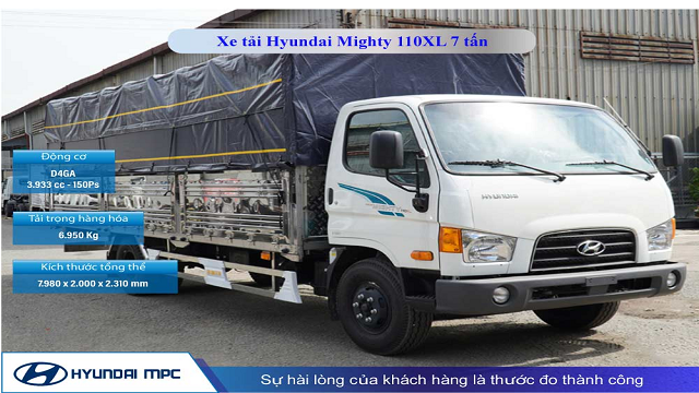 HYUNDAI 110XL: CÔNG SUẤT 150PS THÙNG DÀI ĐẾN 6,3M